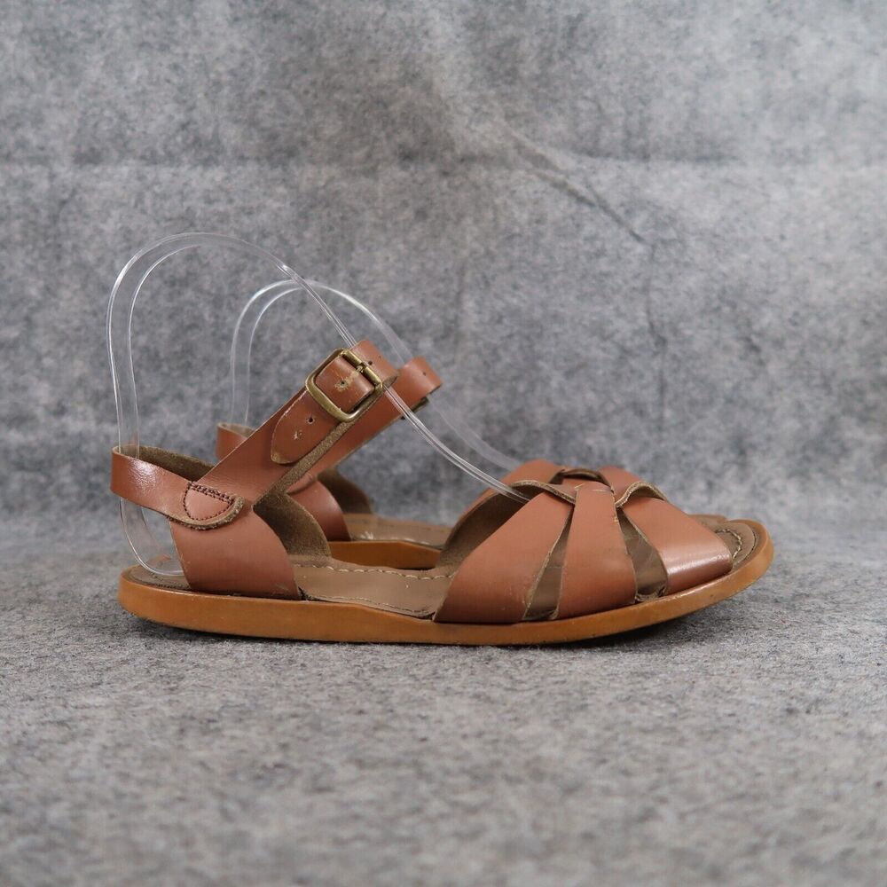 Salt Water Shoes Womens 5 Sandals Classic Leather Hand Stitched Water Friendly - Picture 2 of 13
